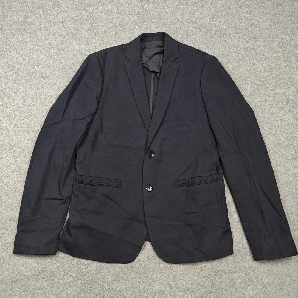 Folk Blazer Mens Medium Blue Cotton Two Button Sport Coat Jacket‎ Lined Portugal